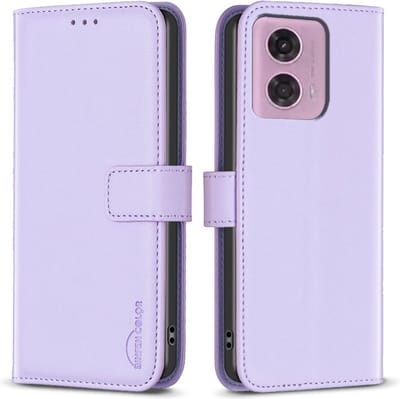 BINFEN Hoesje - Geschikt voor Motorola Moto G04(s) / G24 / E14 Hoesje - BINFEN Color Book Case - Lavendel