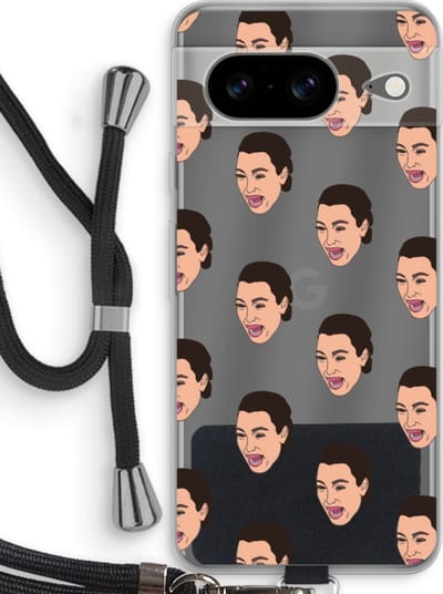 Case Company® - Hoesje met koord geschikt voor Google Pixel 8 hoesje met Koord - Ugly Cry Call - Telefoonhoesje met Zwart Koord - Bescherming aan alle Kanten en Over de Schermrand