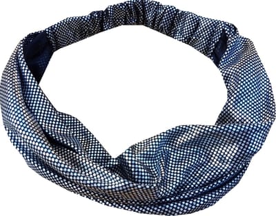 Haarsoires Haarband 3-in-1 - Glitter Stof - Zwart Zilver - Comfortabel Jersey - Casual & Sportief