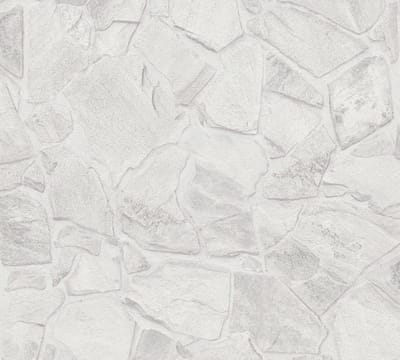 NATUURSTEEN BEHANG | Industrieel - Grijs Wit Grijs - A.S. Création Elements 2