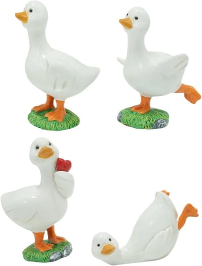Tuindecoratie Set - Miniatuur Figuren - Bloempotten Versieren - Realistisch Design - 4 Delig - Meerkleurig