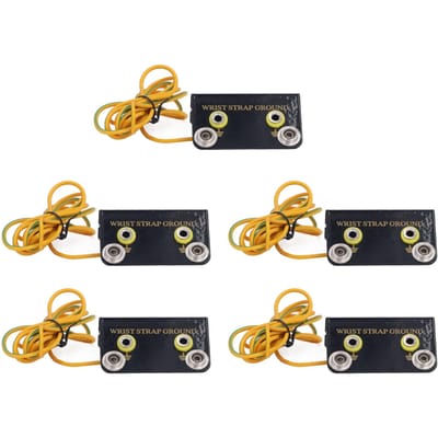 5 Stuks Polsband Aardingsbus Connector ESD Aardingssysteem L-vormig Antistatisch black