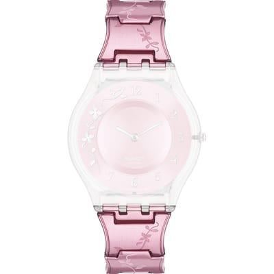 Swatch Plastic - Skin Small 33.7mm - SF/SI/SS08/SS09 ASFK347AG SFK347AG Climber Flowerly Pink band