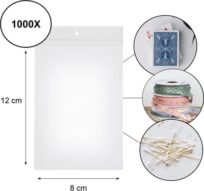PD® - Gripzakjes - Gripzakjes 80 x 120 mm - 1000 stuks - EXTRA STERK - Diamond painting zakjes - Grip zakjes 1000 stuks - Transparant