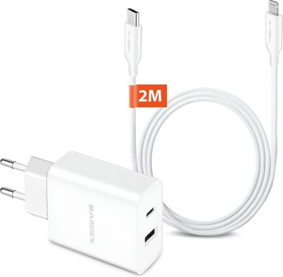 USB en USB C Oplader Set - 2 Meter - Geschikt voor iPad, iPhone en AirPods met Lightning aansluiting