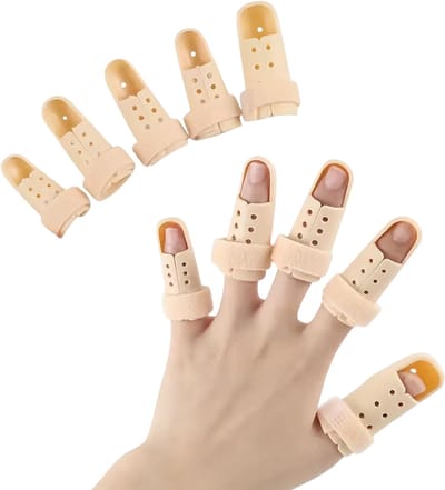 5-delige Verstelbare Vingerspalk – Vingerbrace, Vinger Spalk, Duurzaam PE Materiaal, Ondersteuning bij Blessures en Sportbescherming, Ademend Ontwerp
