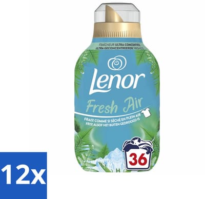 12 x Lenor - Wasverzachter - Fresh Air Noorderlicht - Ultra Geconcentreerd - 36 Wasbeurten - Wasverzachter - Lenor - Noorderlicht - Frisse Geur - Citrus