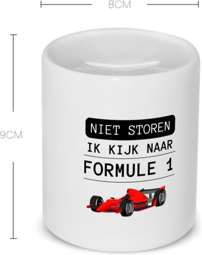 Akyol - niet storen ik kijk naar formule 1 Spaarpot - Formule 1 - mensen die houden van f1 - quotes - verjaardagscadeau - verjaardag - cadeau - kado - geschenk - gift - 350 ML inhoud