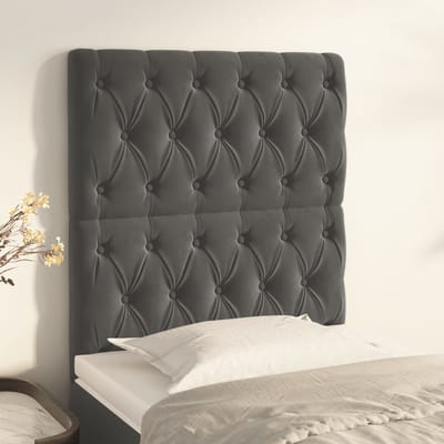 vidaXL - Hoofdbord - donkergrijs - 80x7x118/128 - cm - Fluweel