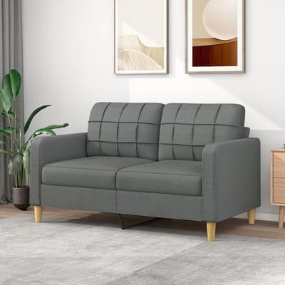 Tweezitsbank Stof - Bank met kussen - Ontspannen in huis - Robuust metalen frame