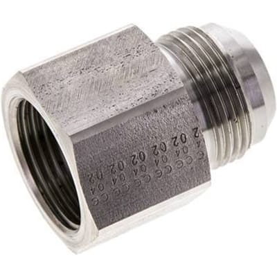 JIC Verloopnippel G1'' Binnendraad X UN 1-5/16''-12 Buitendraad RVS 150bar