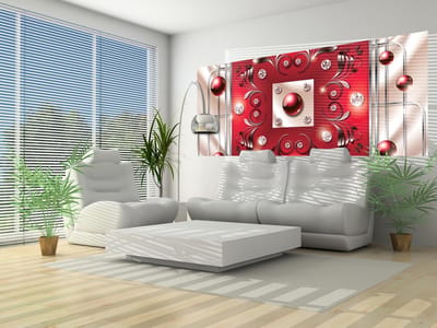 Red Diamond Abstract Modern Photo Wallcovering