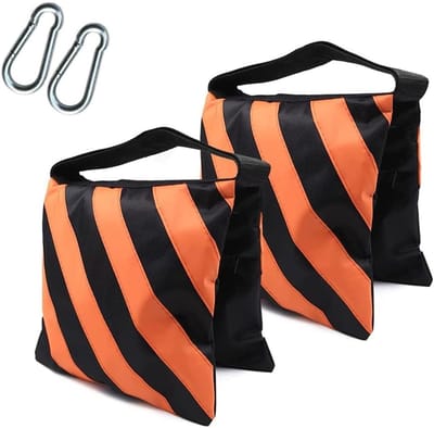 Set van 2 Zandzakken voor Fotografie - Gewichten voor Statief, Balanceren en Buitengebruik, Inclusief Carabiner Haak voor Lichtstands en Boomstatief