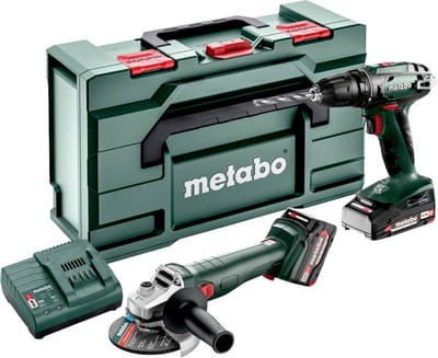 Metabo Comboset 2.4.3 18V Li-Ion accu boor-/schroefmachine (BS 18) & haakse slijper (W 18 LTX) combiset (1 x 2.0Ah accu + 1 x 4.0Ah accu) in koffer