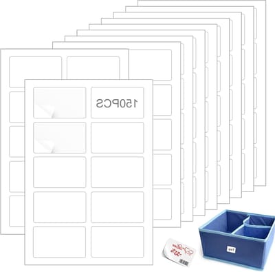 150 Weerbestendige Folielabels 80x50mm - Permanente Hechting voor Huishoudelijk Gebruik, Uniformen, Boeken, Kisten en Specerijflessen