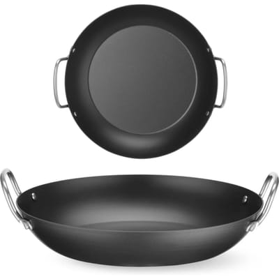 HENDI Serveerpan – Carbon staal – Ergonomische handgrepen – 204x240 mm