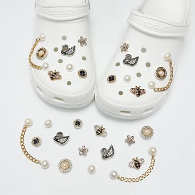 Schoenaccessoires-geschikt voor crocs charms- geschikt voor crocs pins- geschikt voor crocs Accessoires- geschikt voor Crocs Jibbitz-CJ-272 Zwarte Zwaan Bijen