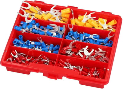 360 stuks Kalitec vorkkabelschoenenset geïsoleerd 0,25-6 mm² I vorkschoenen assortiment I vorkkabelschoenen I vorkkabelschoenen I kabelverbinders I krimpverbinders