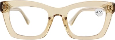 Montour Leesbril - FIENE - plus 2.00 - Vierkant Model - Beige - Dames - Heren - Unisex