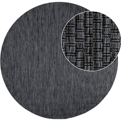 Binnen- en buitenkleed Venezia antraciet 80 cm rond