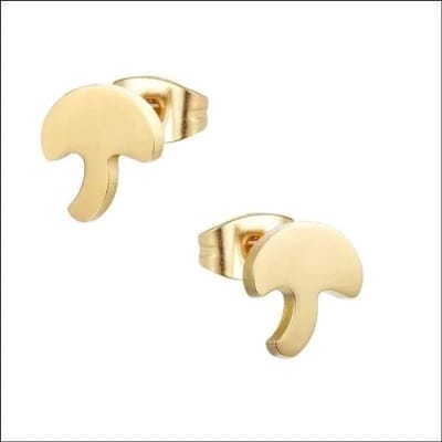 Aramat Jewels | Oorbellen | Goudkleurige Paddenstoel Oorbellen 10mm | | | |10mm | Staal | Kinderen, Volwassenen | Verkleurd niet