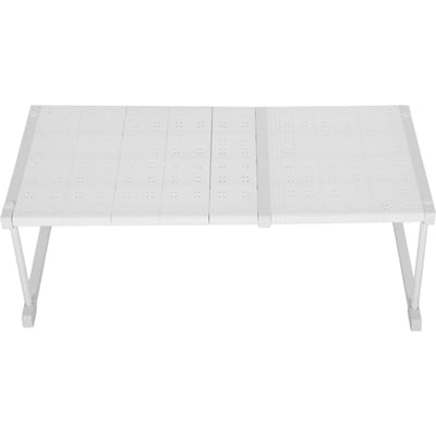 Étagère extensible pour placard, gain de place, réglable, avec support pour lavabo et évier. Dimensions : largeur 42 cm, hauteur 32 cm, longueur 67 cm. Length 67-88cm / 26.4-34.6in