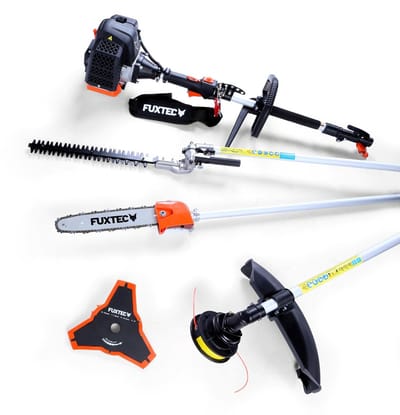 FUXTEC FX-MT152 Benzine Multitool 4-in-1 – Bosmaaier, Heggenschaar, Kettingzaag & Stokzaag – 52cc 2-takt – Inclusief draaggordel