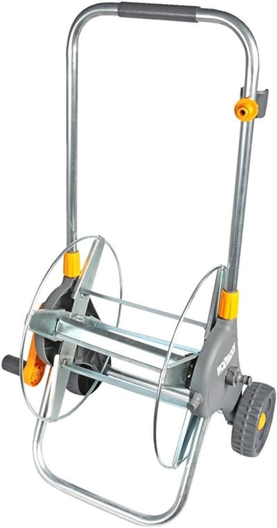 Slangenwagen Metaal - Hose Trolley - Tuin Water Geven - Telescopische Handgreep - 60 Meter - Zilver