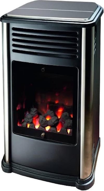 Gaskachel Manhattan Mobiele Sfeerhaard design kachel met open vuur effect 3.4 kW op gasfles