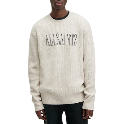 AllSaints Carson Crew Ecru White Maat: XXL | Sweaters Outlet | Heren | Ecru