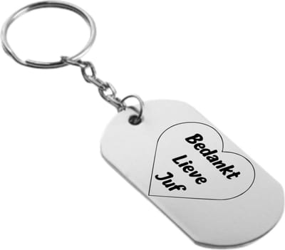 Akyol - Bedankt lieve juf  sleutelhanger cadeau  - Afscheidscadeau leraar - Bedank cadeau - Juf bedankt - Afscheidscadeau school - Collega kado - 2,5x2,5CM