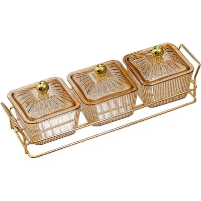 Plateau de service créatif divisé avec couvercle, plateau de service pour apéritifs, plats à collation, boîte de rangement pour aliments, plateau à noix pour noix et fruits