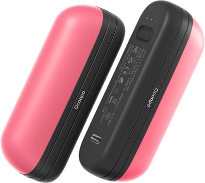 Handwarmer Oplaadbaar - Elektrische Handwarmer - Buiten Activiteiten - Magnetische 2-in-1 - 5200 mAh - Zwart Roze