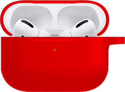 Hoesje - Geschikt voor Apple AirPods Pro 2 - Siliconen Hoes met Clip - Silicone Case Cover - Rood