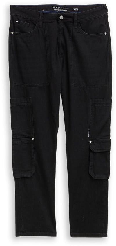 Tom Tailor Denim - TTWAYLEN RELAXED cargo jeans - Maat 32/36 - dark stone black black denim