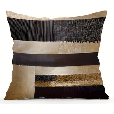 Moderne Abstracte Patronen Decoratieve Kussenslopen: Mix van Zwarte, Bruine & Beige Texturen Bankkussenhoes Huis Kamer Decoratie 50x50cm