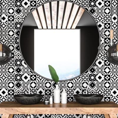 Zelfklevende tegelmuurstickers voor keuken en badkamer - 30 Italiaanse Azulejo tegelstickers - 30 stickers 20x20cm