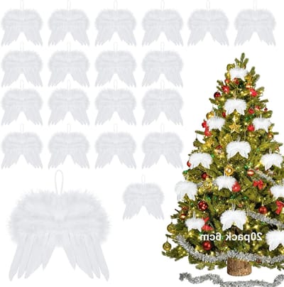 Kleine Witte Engel Vleugels voor Kerstdecoratie - Hangdecoratie voor Thuis, Bruiloft en Feestjes
