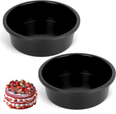 Dailygoods- Bakvorm 20 cm Rond - Ronde Bakvorm - Taartvorm - Bakvormset 2 Stuks - Roestvrij Staal - Antiaanbaklaag