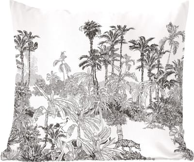Sierkussens - Kussentjes Woonkamer - 60x60 cm - Jungle - Zwart - Wit