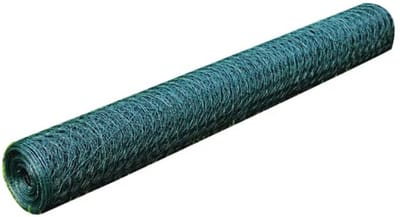 Kippengaas 25 Meter - Tuingaas Maaswijdte 50 mm - Hoogte 100 cm (1m) - PVC Gecoat Staal - Groen - Pluimveegaas & Klimplantondersteuning
