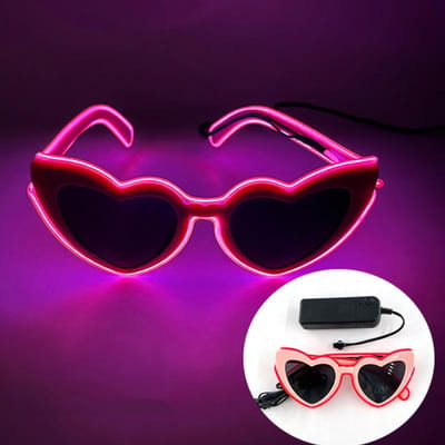 Hartvormige Bril Leuke Bruiloft Bril Led Bril Gloeiend Voor Cadeau Feest Bruidsdouche other purple