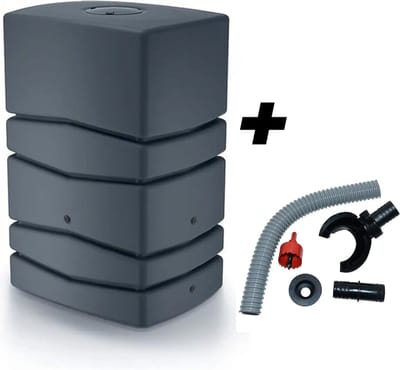 Aqua tower regenton 450l antraciet met complete aansluitset