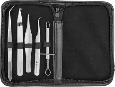 EHBO-splinterpincetten - set 5-delig - incl. etui - Tekenverwijderaars