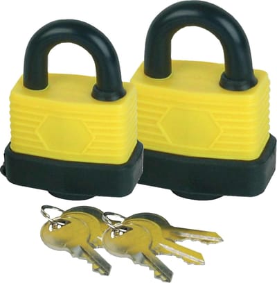 Hangslot met 3 sleutels - set van 2 - 30/40 mm - messing - waterdicht - kofferslot