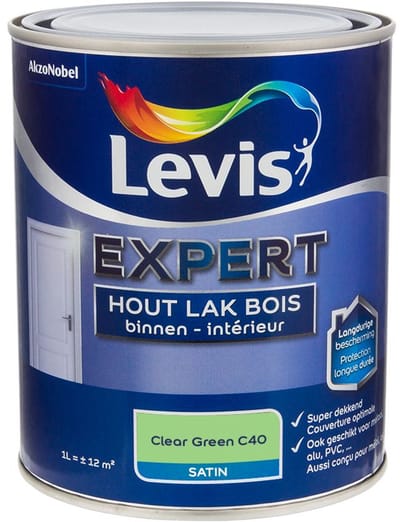 Levis - Expert Hout Lak Binnen Satin Mix - Clear Green C40 - Mengverf - 1 L