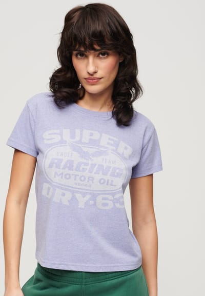 Superdry - T-shirt met Archive Kiss-print - Dames - T-shirts