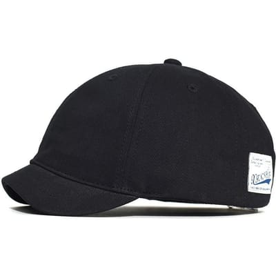 Baseballpet met korte klep in Japanse stijl, werkklledingstijl, Amerikaanse eendenbekhoed, uniseks straat casual zonnehoed Adjustable zwart