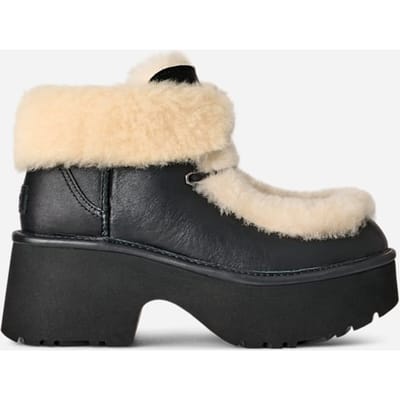 UGG® Classic Esmee Leather Lace Up-laars in Black, Maat 37, Leder