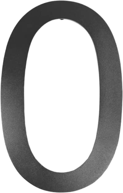 Huisnummer - Adrescijfer Deurbord - Huis Identificatie - Roestvrij Staal - 12.7 cm Hoog - Zwart Gelakt